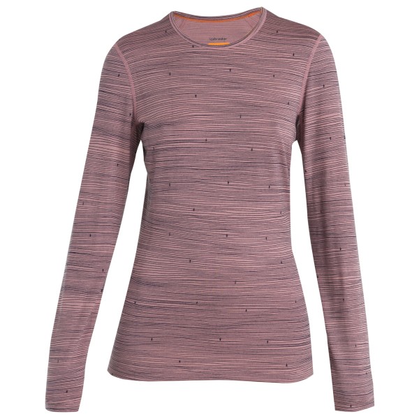 Icebreaker - Women's 200 Oasis L/S Crewe Ski Tracks - Merinounterwäsche Gr M braun/rosa von Icebreaker