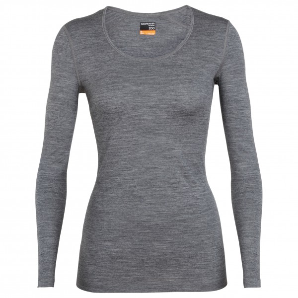 Icebreaker - Women's 200 Oasis L/S Scoop - Merinounterwäsche Gr L;M;S;XL;XS grau;schwarz von Icebreaker