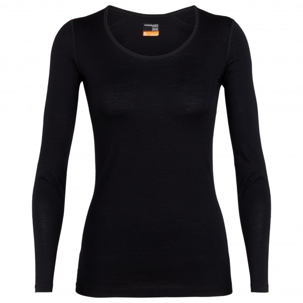 Icebreaker - Women's 200 Oasis L/S Scoop - Merinounterwäsche Gr L schwarz von Icebreaker