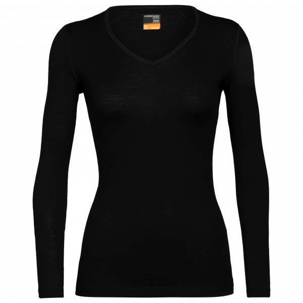 Icebreaker - Women's 200 Oasis L/S V - Merinounterwäsche Gr L schwarz von Icebreaker