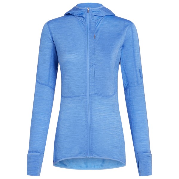 Icebreaker - Women's 200 RealFleece Descender L/S Zip Hoodie - Merinohoodie Gr L blau von Icebreaker