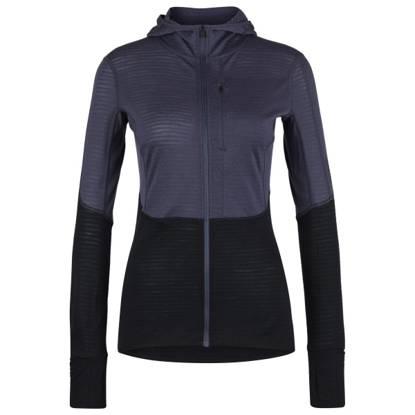 Icebreaker - Women's 200 RealFleece Descender L/S Zip Hoodie - Merinohoodie Gr L schwarz von Icebreaker