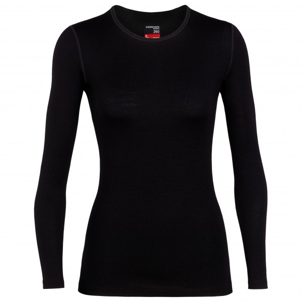 Icebreaker - Women's 260 Tech L/S Crewe - Merinounterwäsche Gr M schwarz von Icebreaker