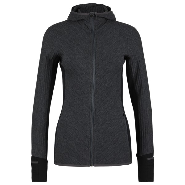 Icebreaker - Women's Descender L/S Zip Hood - Merinohoodie Gr L schwarz von Icebreaker