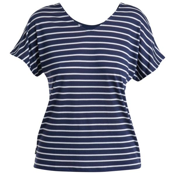 Icebreaker - Women's Drayden Reversible S/S Top Stripe - Merinoshirt Gr XS blau von Icebreaker