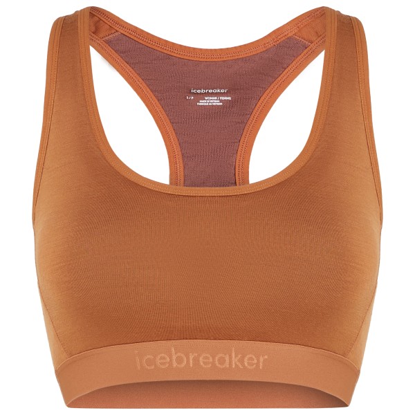 Icebreaker - Women's Merino 125 Zoneknit Racerback Bra - Sport-BH Gr S braun/orange von Icebreaker