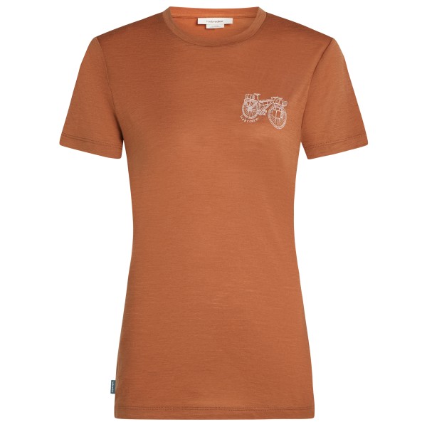 Icebreaker - Women's Merino 150 Tech Lite S/S Adventure Ride - Merinoshirt Gr M braun/orange von Icebreaker