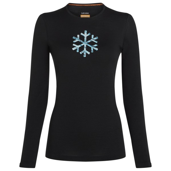 Icebreaker - Women's Merino 200 Oasis L/S Crewe POW - Merinounterwäsche Gr L;M;S;XL;XS grau;schwarz von Icebreaker