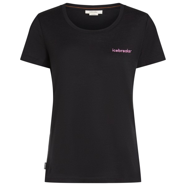 Icebreaker - Women's Merino150 TecLite S/S Scoop IB Wordmark - Merinoshirt Gr L;M;S;XL;XS schwarz von Icebreaker