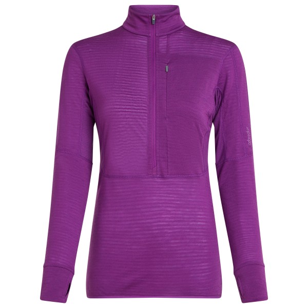 Icebreaker - Women's Realfleece Descender L/S Half Zip - Merinoshirt Gr L lila von Icebreaker