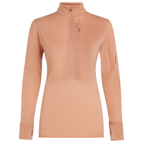 Icebreaker - Women's Realfleece Descender L/S Half Zip - Merinoshirt Gr XS beige/rosa von Icebreaker