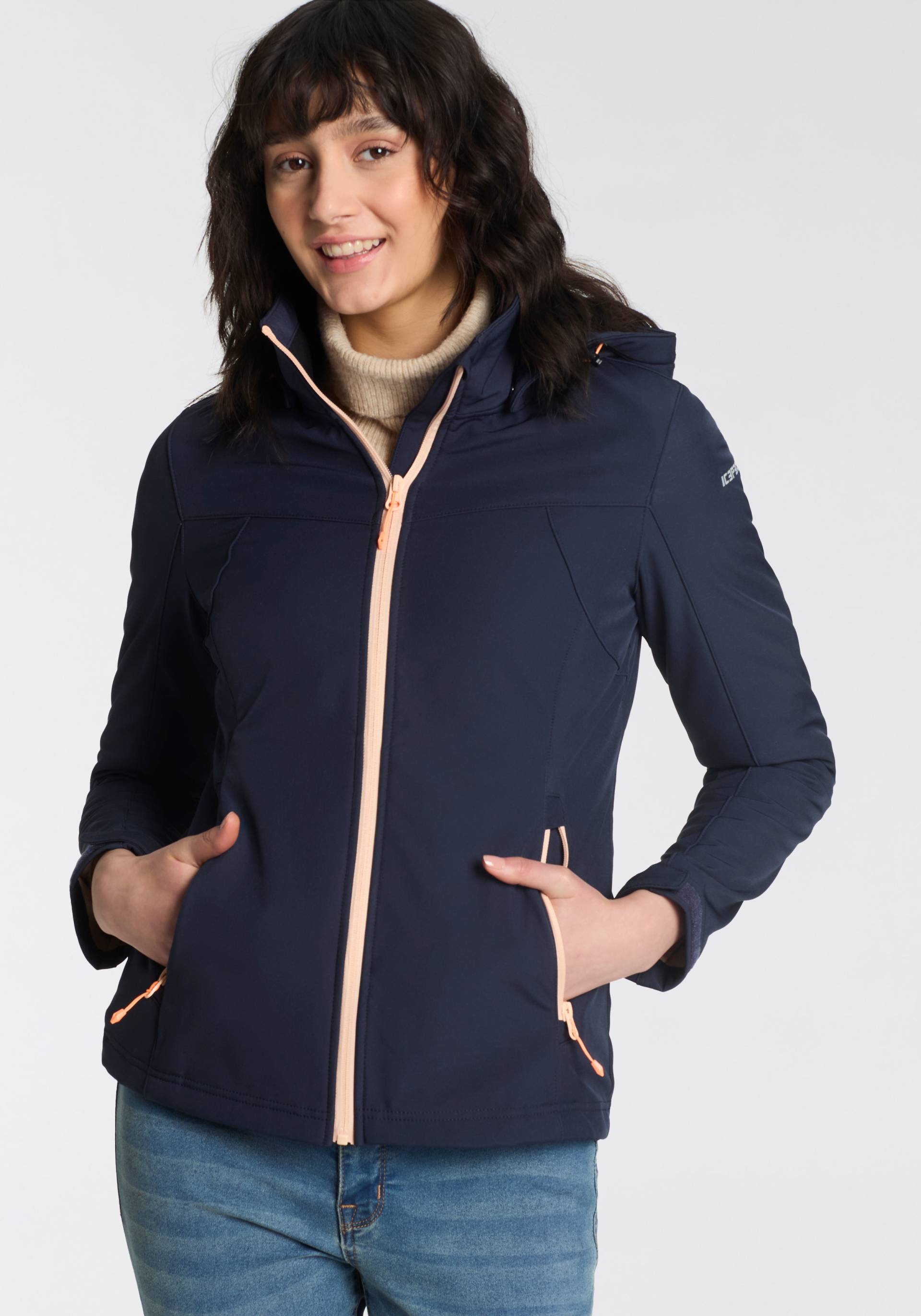 Icepeak Softshelljacke »D SOFTSHELLJACKE BRENHAM«, mit Kapuze, mit hohem Stehkragen von Icepeak