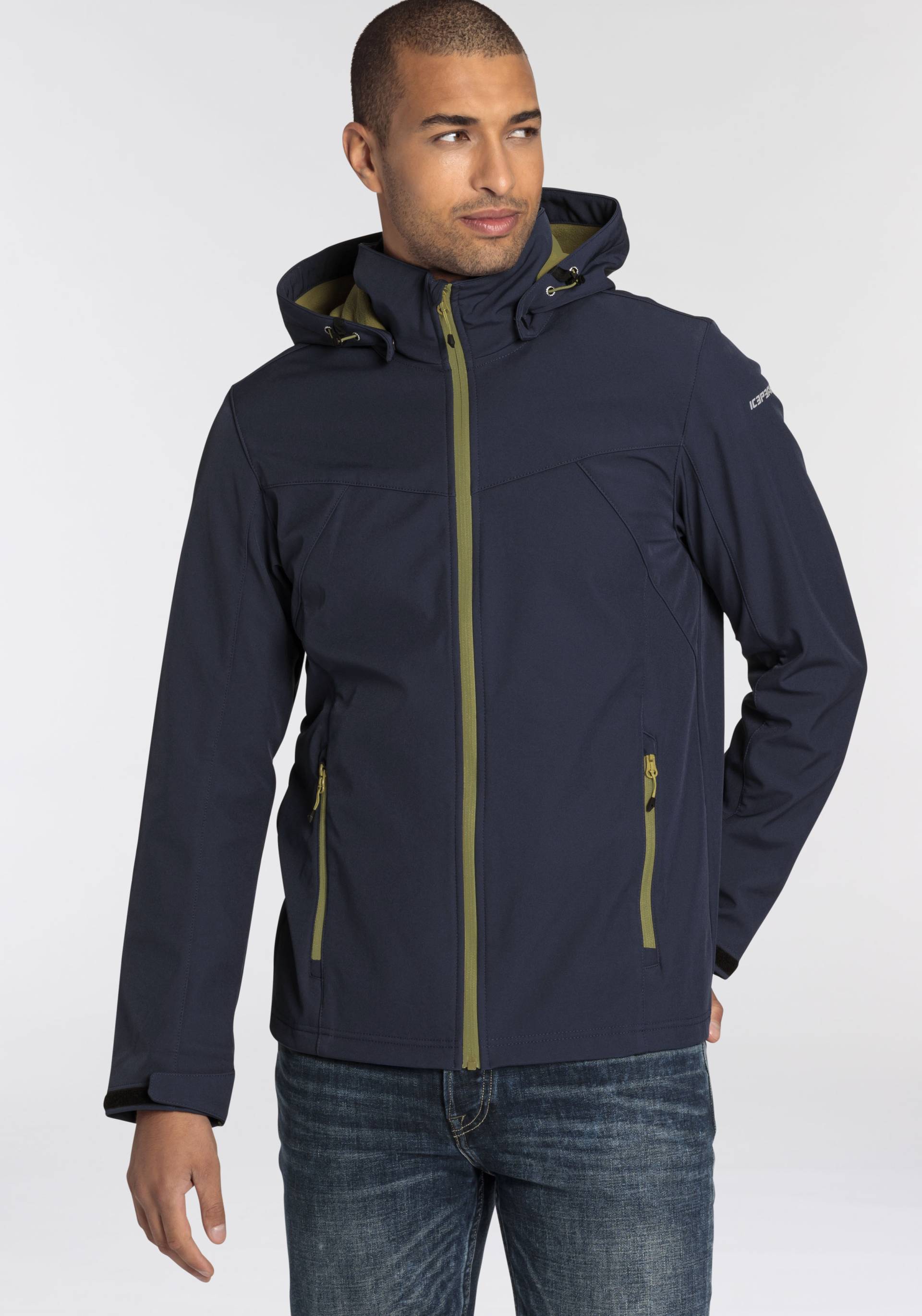 Icepeak Softshelljacke »H SOFTSHELLJACKE BRIMFIELD«, mit Kapuze, mit dezenten Logoschriftzügen von Icepeak