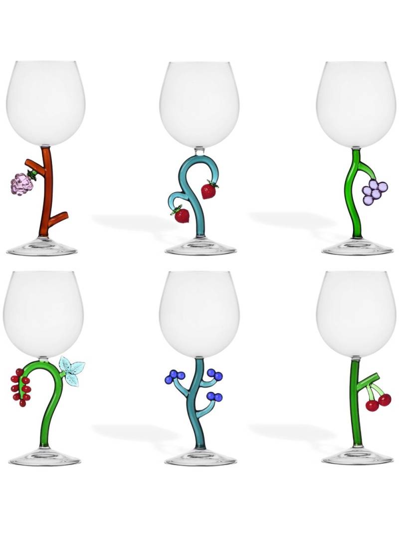 Ichendorf Milano Fruits and Flowers stem glasses(set of six) - White von Ichendorf Milano