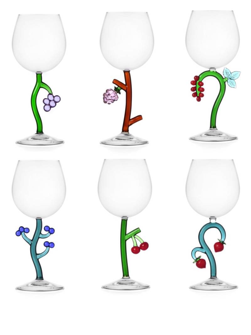 Ichendorf Milano Fruits and Flowers wine glasses (set of six) - Blue von Ichendorf Milano