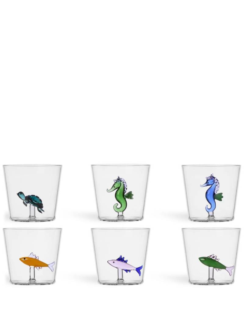 Ichendorf Milano Marine Garden assorted tumblers (set of six) - White von Ichendorf Milano