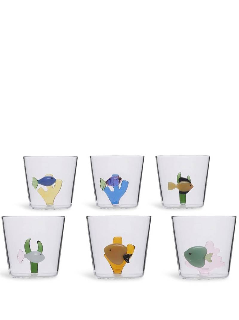 Ichendorf Milano Marine Garden set-of-six assorted tumblers - White von Ichendorf Milano