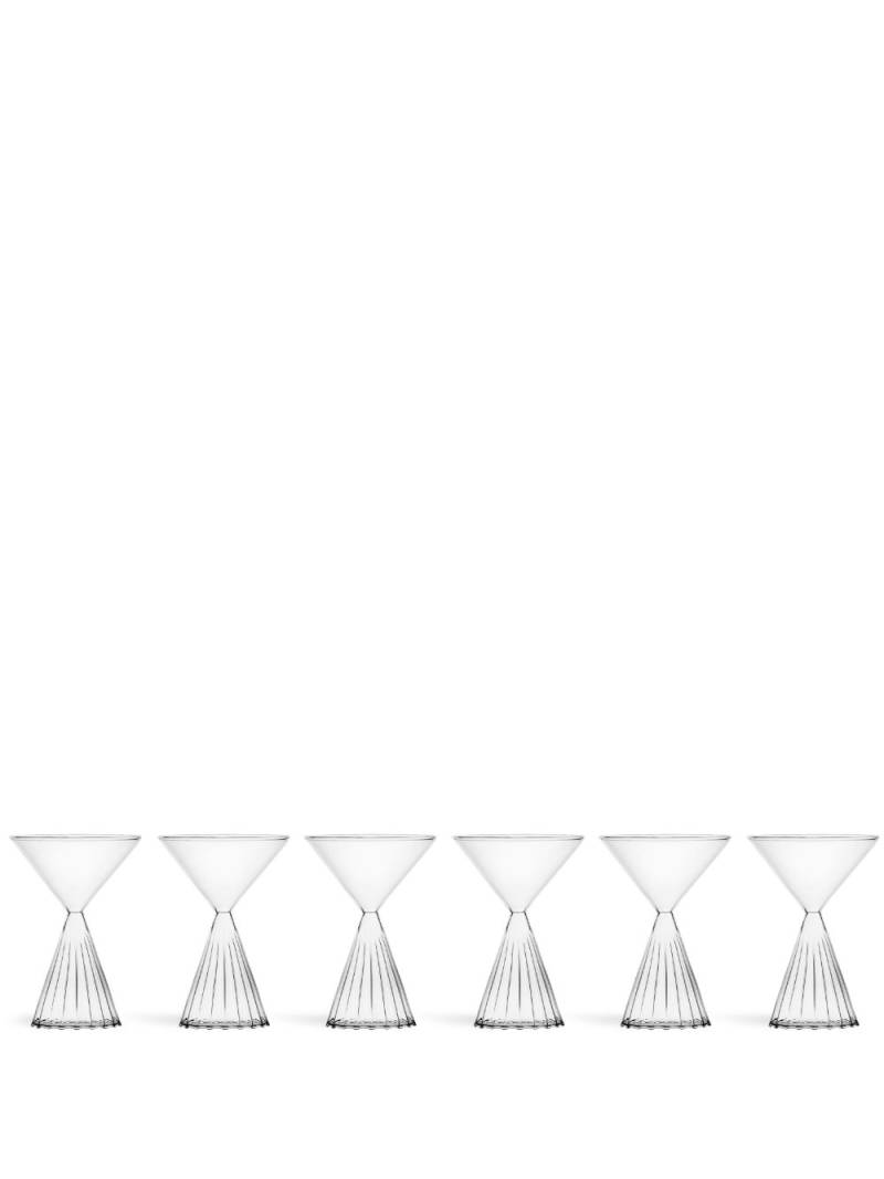 Ichendorf Milano Tutu faceted Martini glasses (set of six) - White von Ichendorf Milano