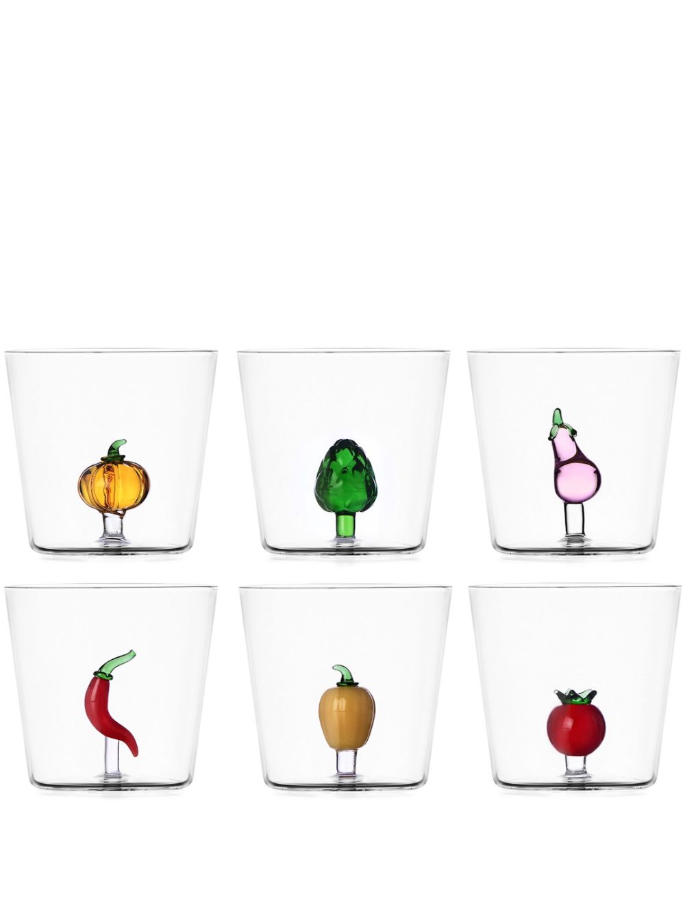 Ichendorf Milano Vegetables glass tumblers (set of six) - Neutrals von Ichendorf Milano