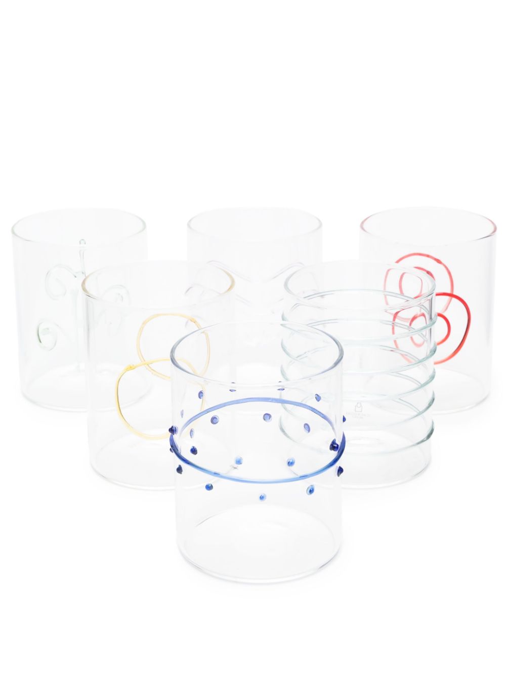 Ichendorf Milano abstract-motif cylinder glasses (pack of six) - Yellow von Ichendorf Milano