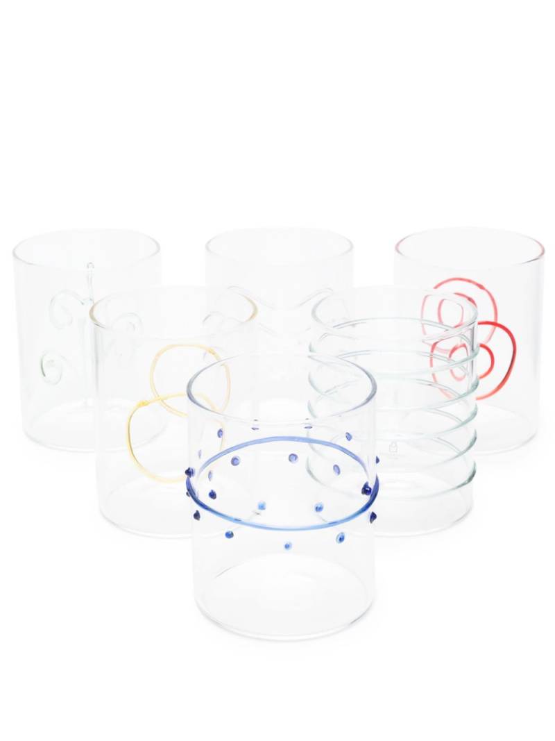 Ichendorf Milano abstract-motif cylinder glasses (pack of six) - Yellow von Ichendorf Milano