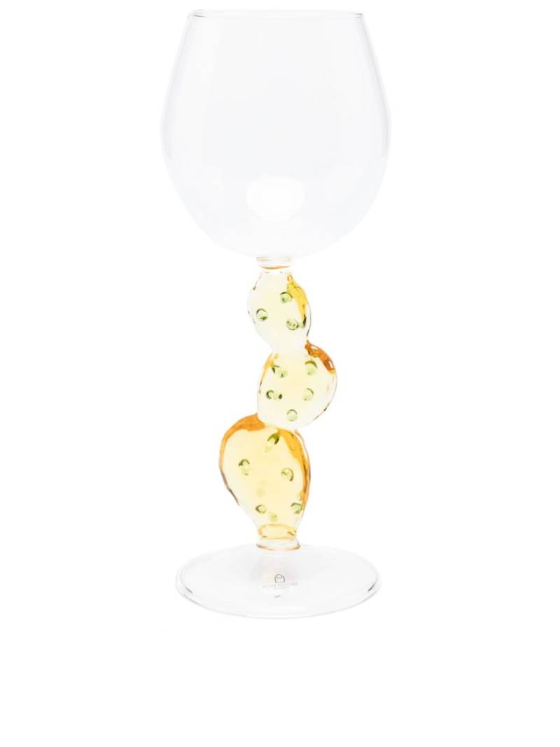 Ichendorf Milano cactus-motif asymmetric wine glass - Neutrals von Ichendorf Milano