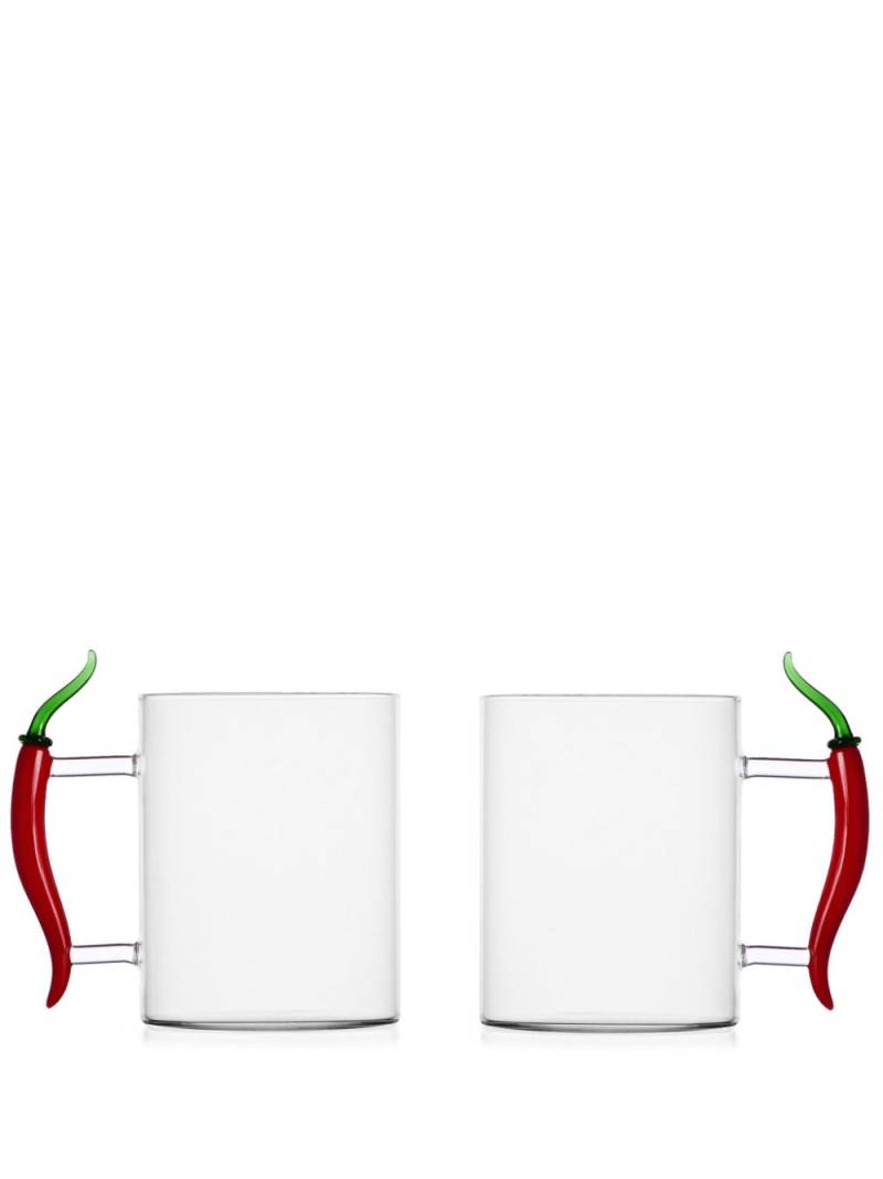 Ichendorf Milano cylindrical-design glass mug (set of two) - White von Ichendorf Milano