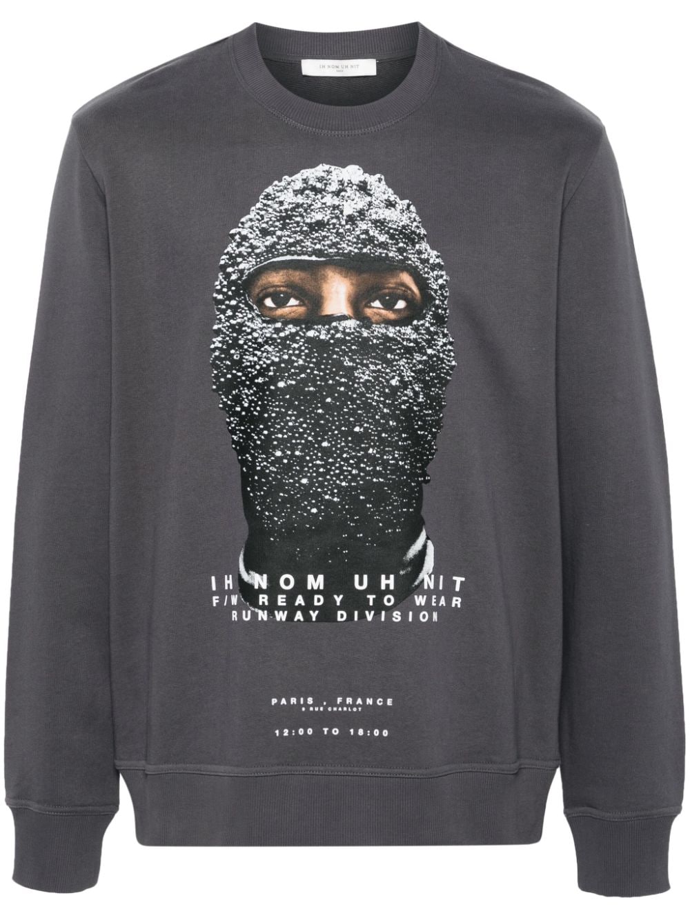 Ih Nom Uh Nit Black Mask-print sweatshirt - Grey von Ih Nom Uh Nit