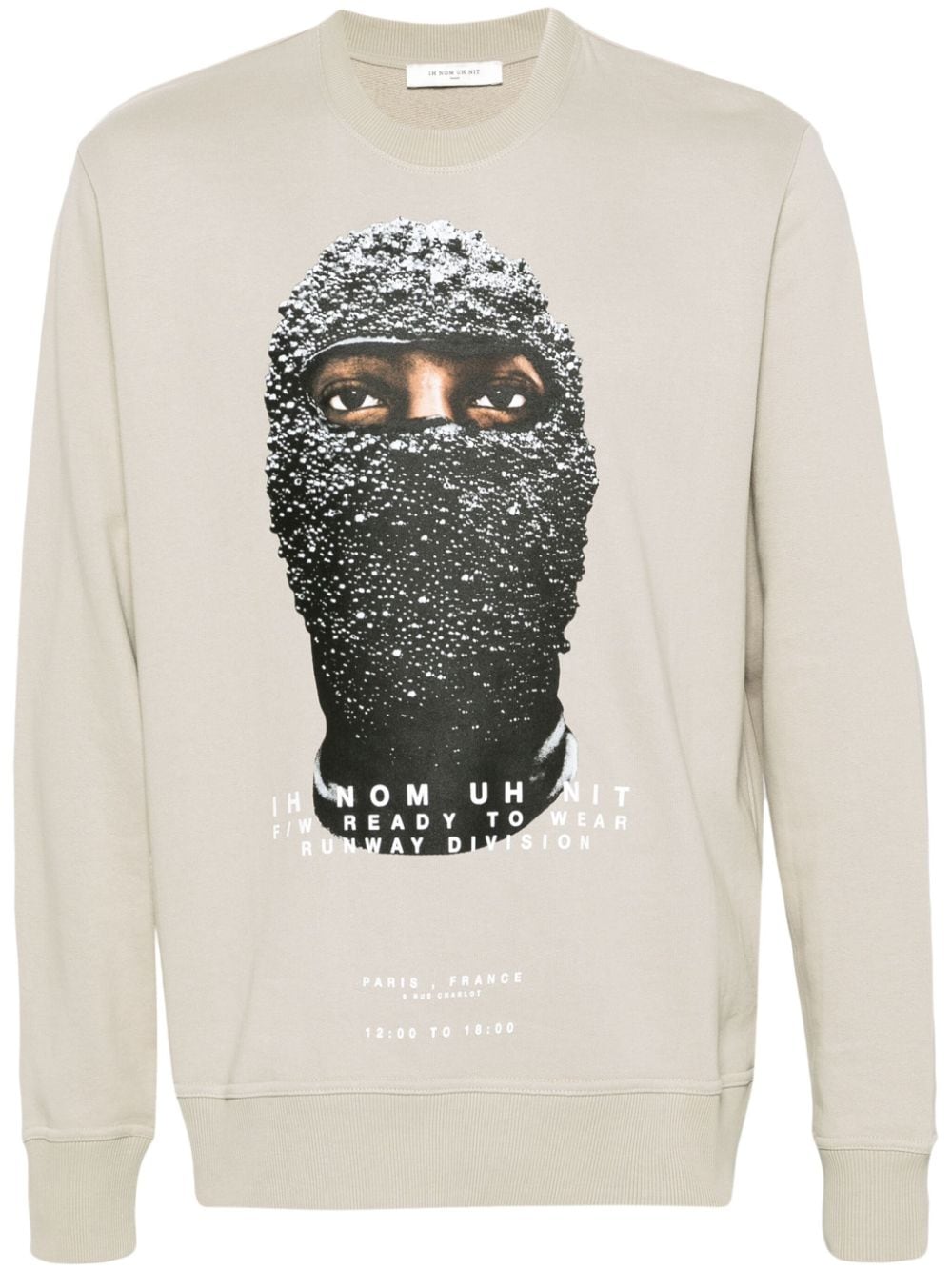 Ih Nom Uh Nit Black Mask-print sweatshirt - Grey von Ih Nom Uh Nit