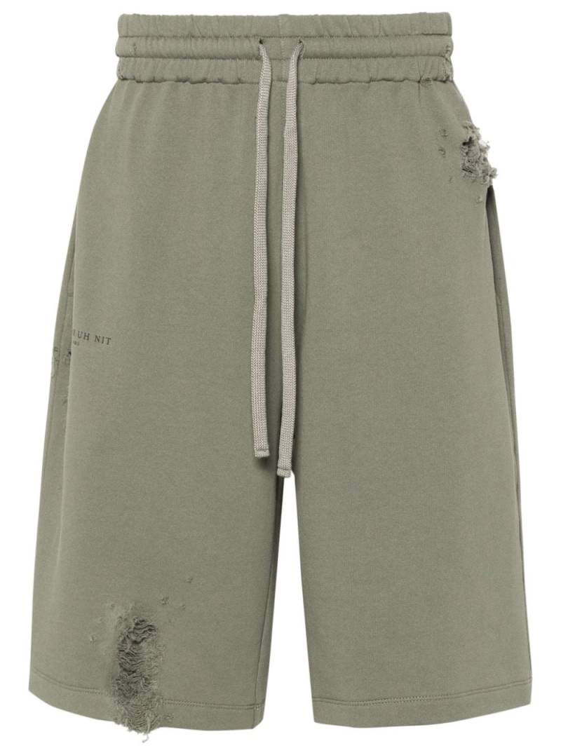 Ih Nom Uh Nit logo-print distressed shorts - Green von Ih Nom Uh Nit