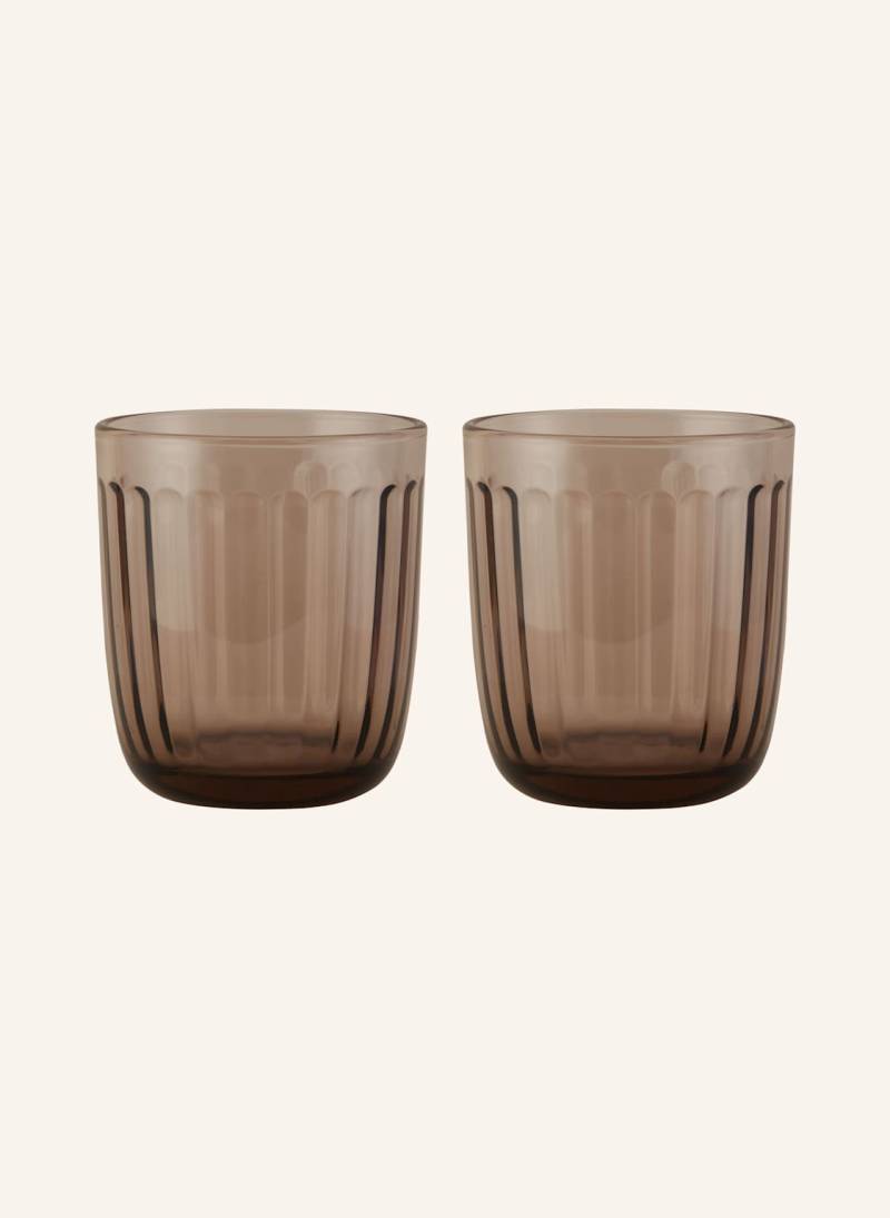 Iittala 2er-Set Trinkgläser Raami braun von Iittala