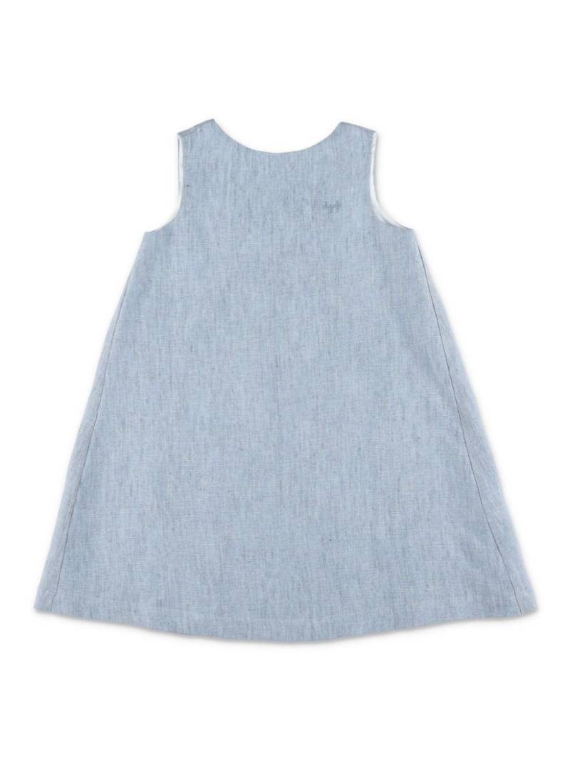 Il Gufo logo-embroidered sleeveless dress - Blue von Il Gufo