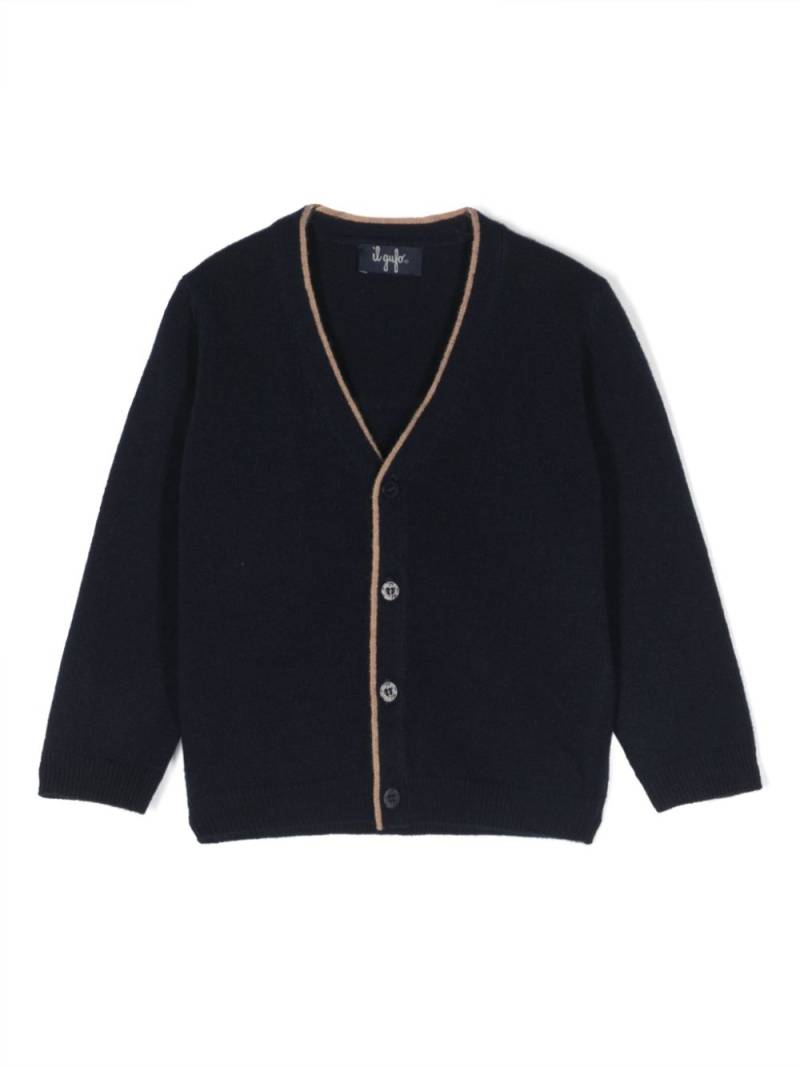 Il Gufo V-neck wool cardigan - Blue von Il Gufo