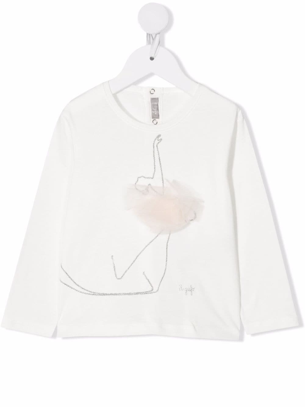 Il Gufo ballerina long-sleeve cotton top - White von Il Gufo