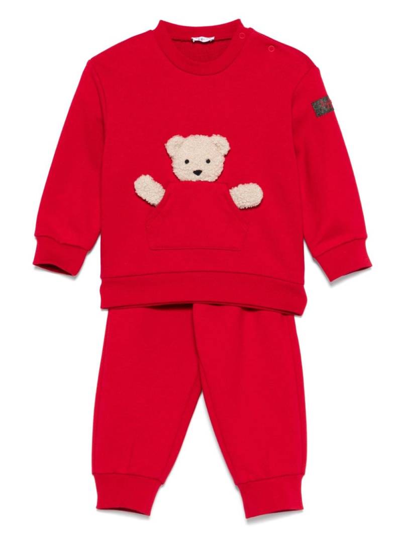 Il Gufo bear-appliqué tracksuit - Red von Il Gufo