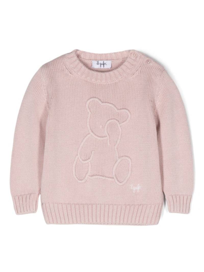 Il Gufo Teddy cotton sweater - Pink von Il Gufo