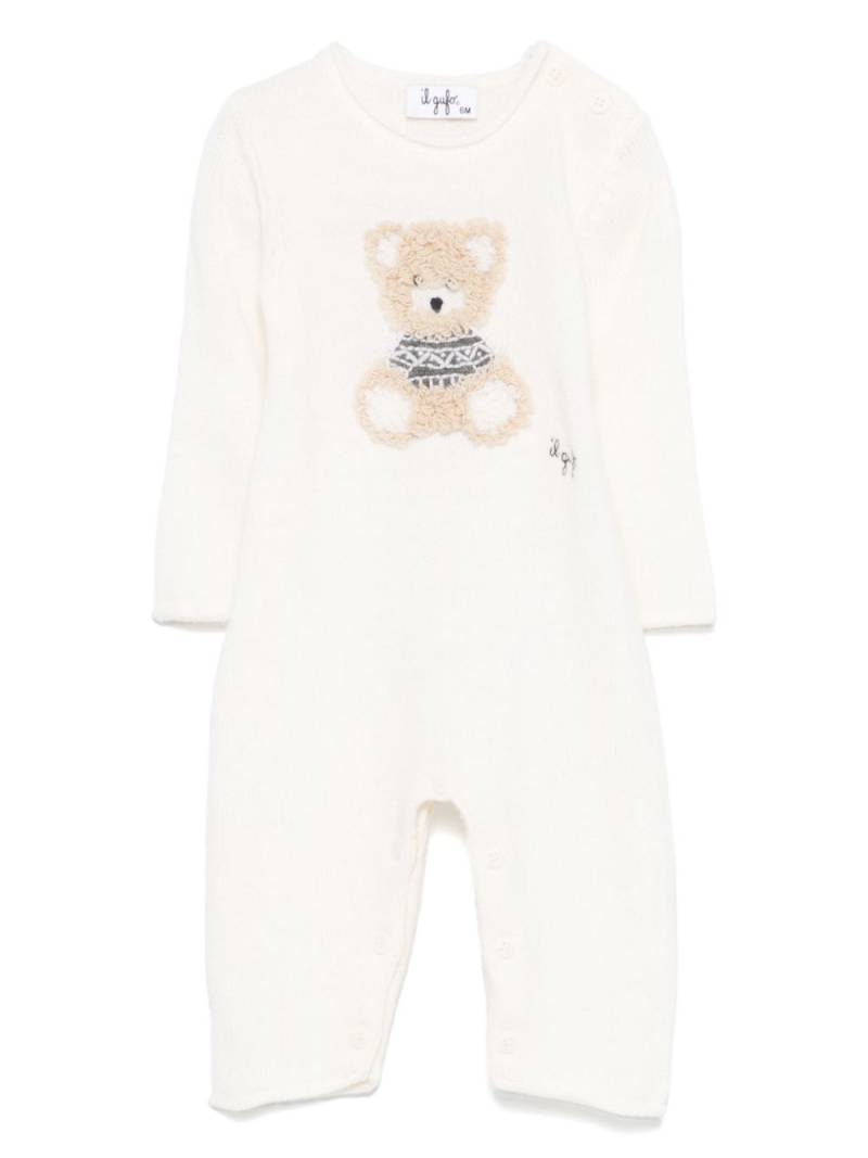 Il Gufo bear virgin-wool rompers - Neutrals von Il Gufo