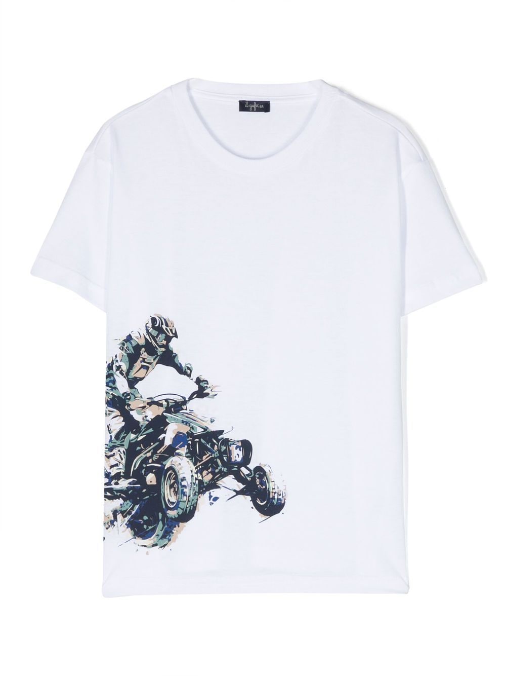 Il Gufo bike-print cotton T-Shirt - White von Il Gufo