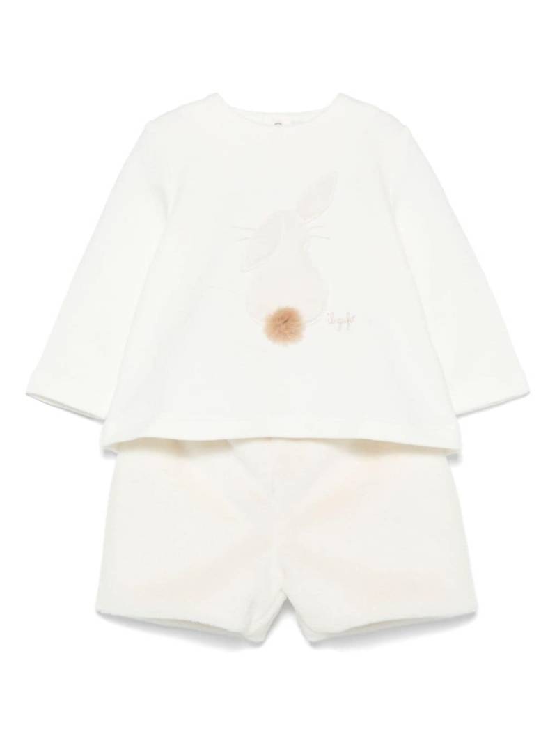 Il Gufo bunny-motif T-shirt and shorts - White von Il Gufo