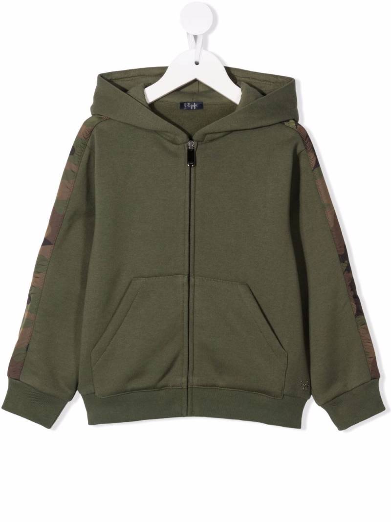 Il Gufo camouflage-trimmed hoodie - Green von Il Gufo