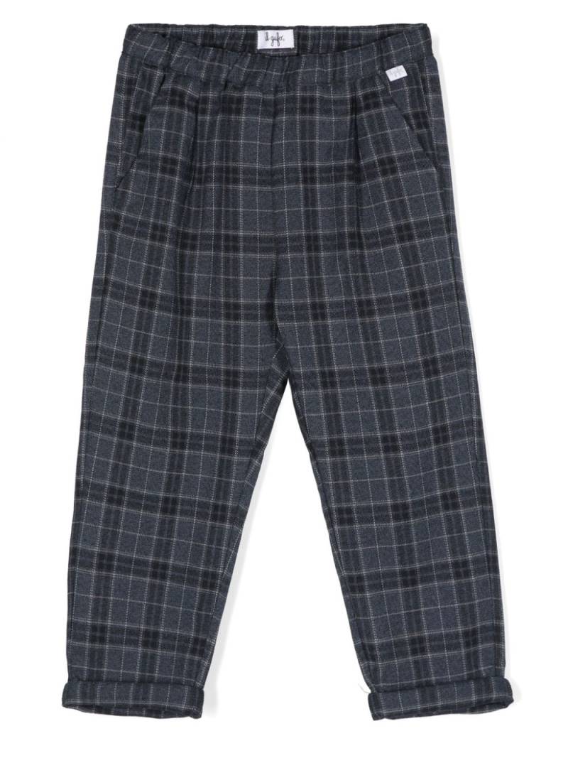 Il Gufo checked tapered-leg trousers - Blue von Il Gufo