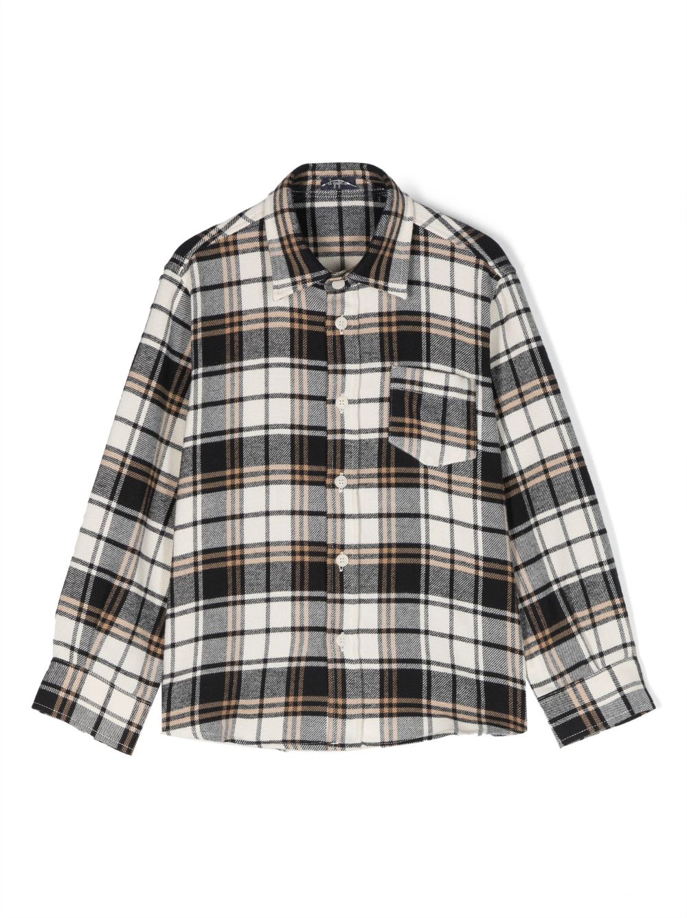 Il Gufo chest-pocket checked shirt - Black von Il Gufo