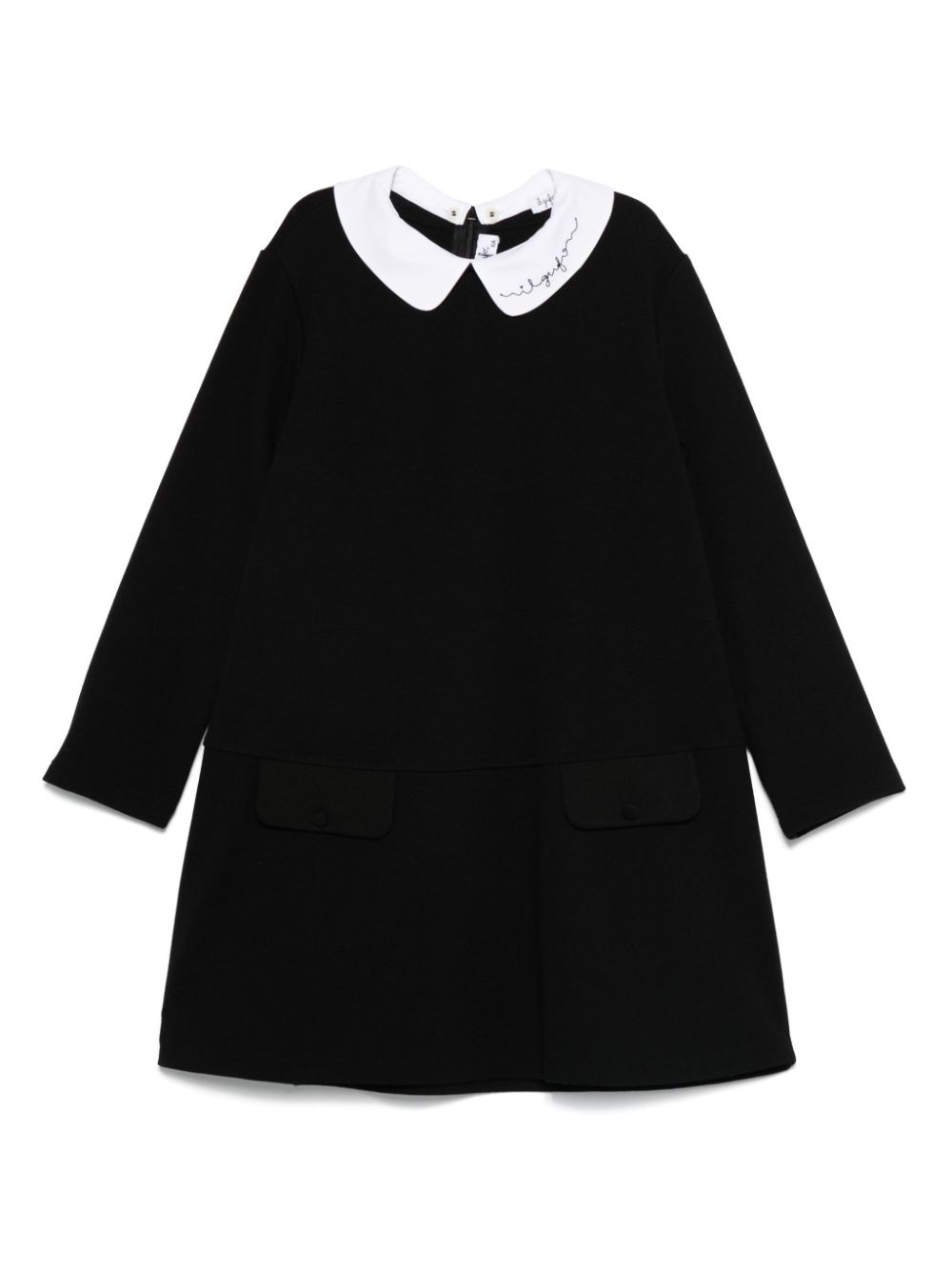 Il Gufo contrasting-collar dress - Black von Il Gufo