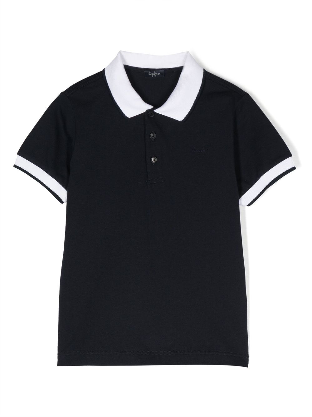 Il Gufo contrasting-panel detail polo shirt - Blue von Il Gufo