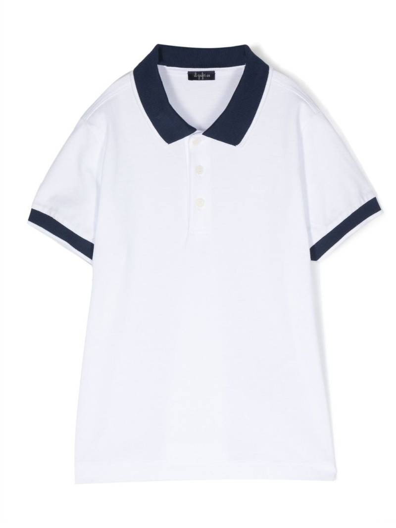 Il Gufo contrasting-panel polo shirt - White von Il Gufo