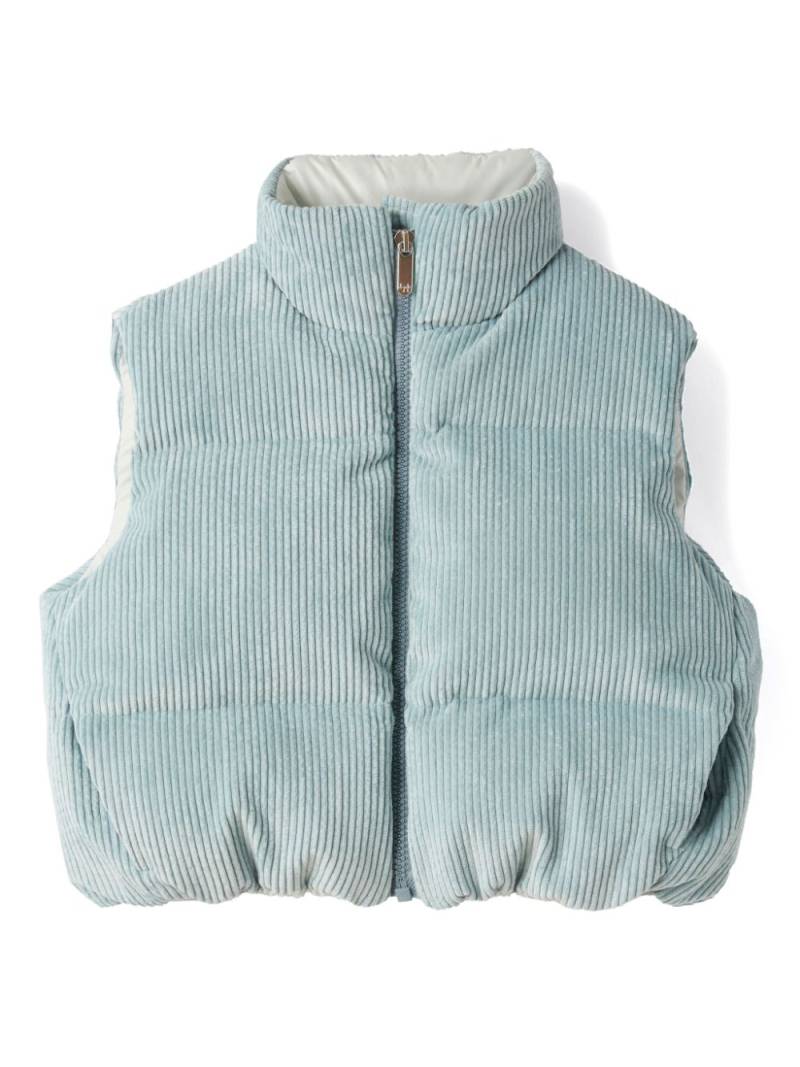 Il Gufo corduroy puffer gilet - Blue von Il Gufo