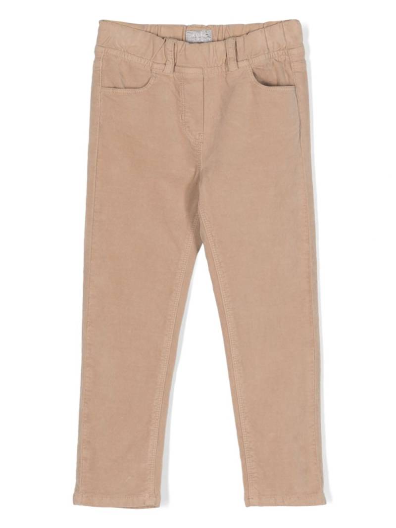 Il Gufo cotton velvet skinny trousers - Neutrals von Il Gufo