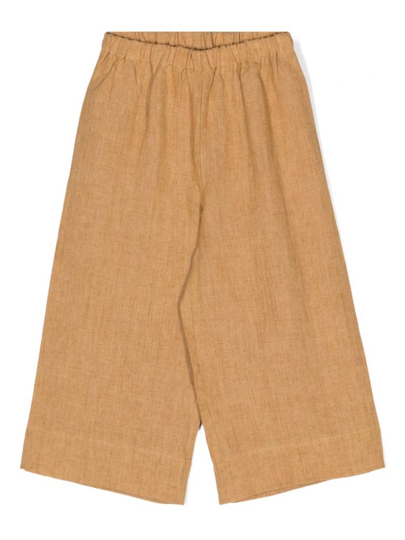 Il Gufo cropped linen trousers - Brown von Il Gufo