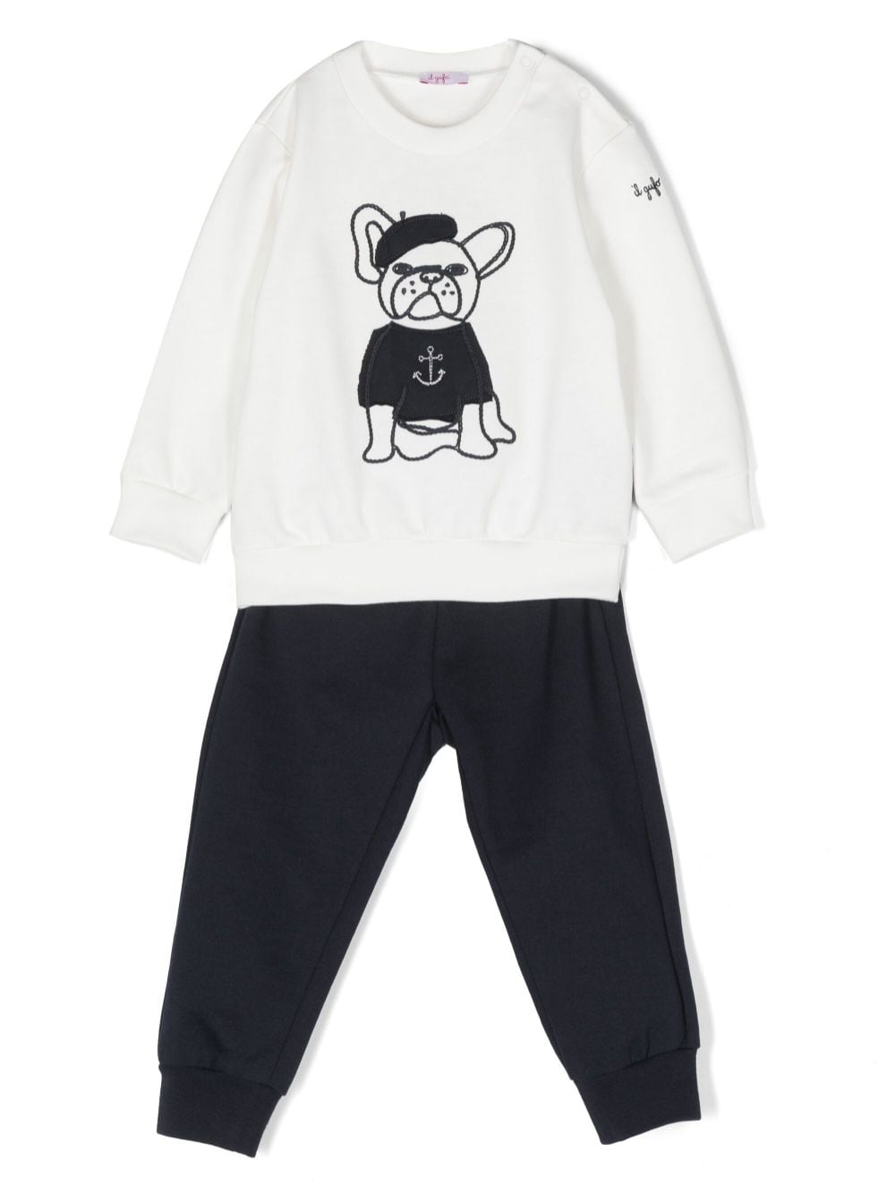 Il Gufo dog-print cotton tracksuit - Blue von Il Gufo