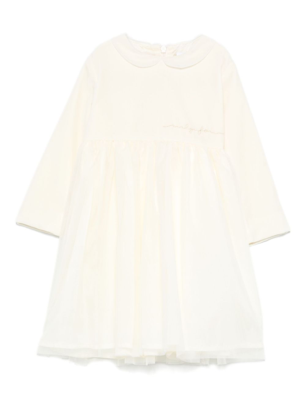 Il Gufo embroidered-logo dress - White von Il Gufo